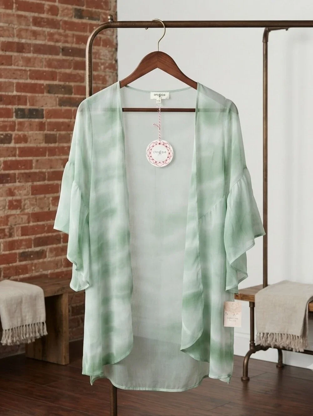 Umgee Mint Green Sheer Layering Kimono
